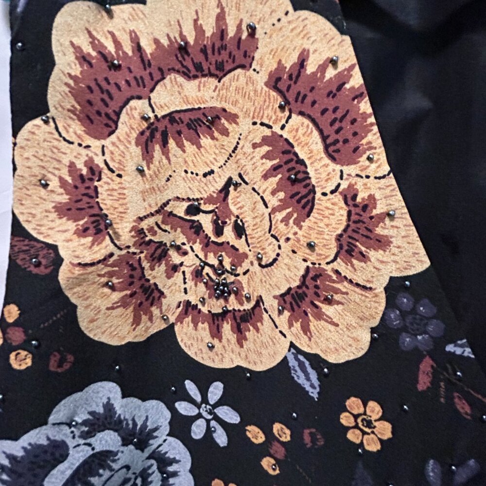 Spenser Jeremy Vintage 1990s Floral Silk Vest - Size XL - Picture 4 of 9